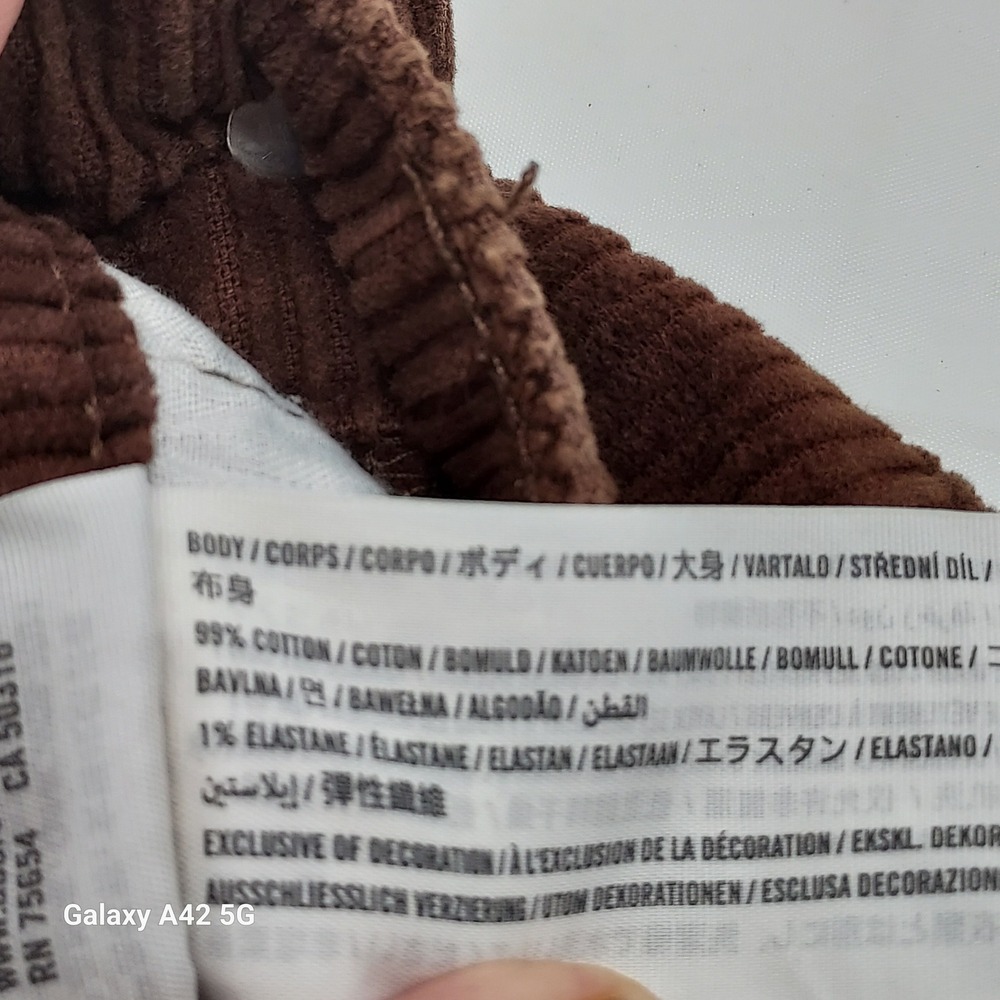 Hollister Ultra High-Rise Baggy Corduroy Cargo Pants Brown W28 7S - Picture 5 of 5